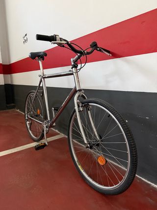 Bicicleta ciudad plata y negro