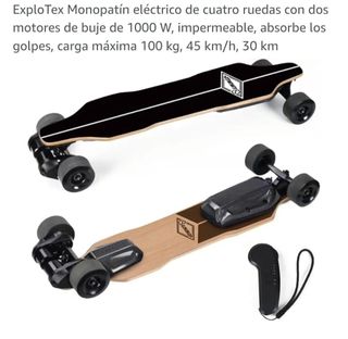 Monopatín eléctrico ExploTex 4 ruedas