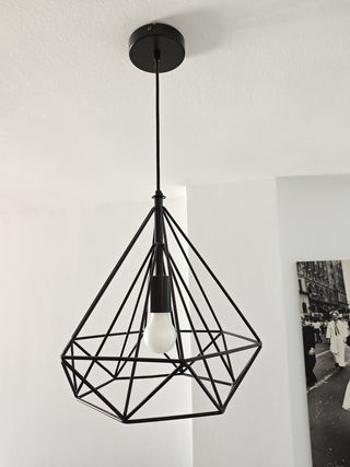 Lámpara colgante negra metal