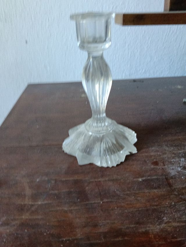 Portacandela vetro trasparente alto 15 cm