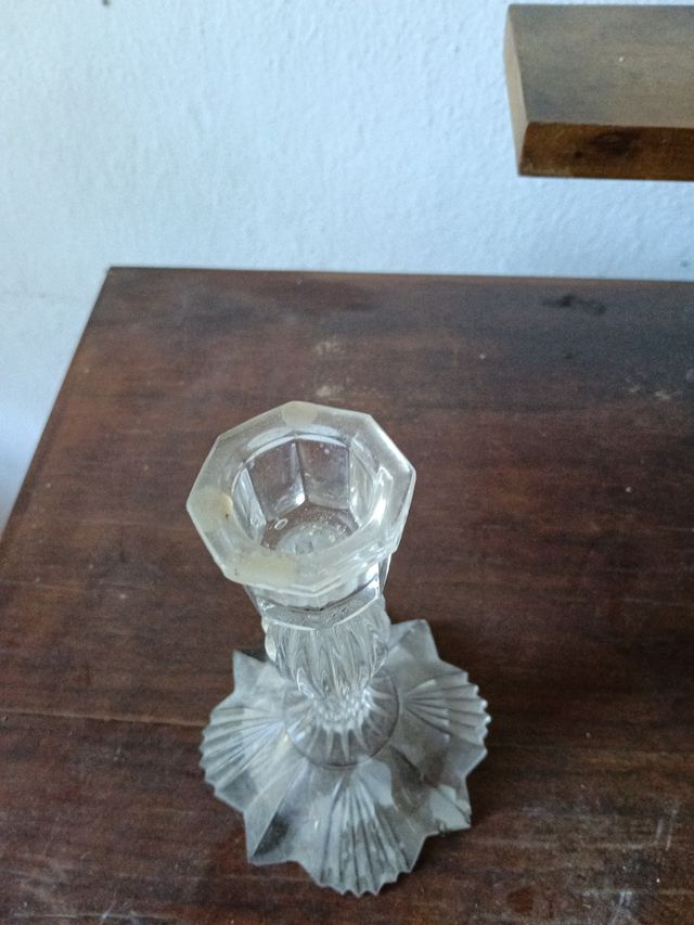 Portacandela vetro trasparente alto 15 cm