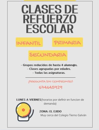 Clases de refuerzo escolar.