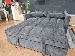 Sofá cama gris - 2 plazas