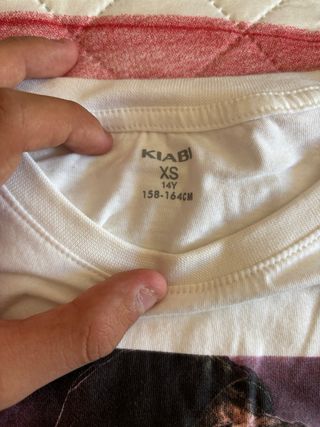 Camiseta Kiabi manga larga XS blanca