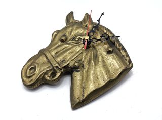 Original reloj de bronce macizo, cabeza de caballo