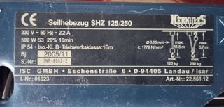 Motor Herkules  elevación SHZ 125/250 500W