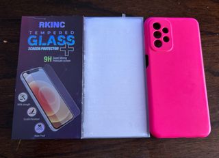 Funda rosa + protector pantalla