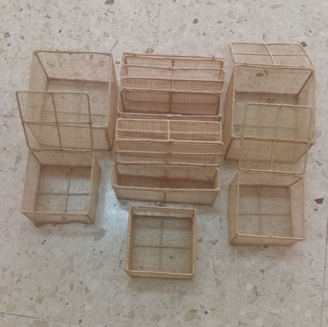 Conjunto 8 cestos organizador escritorio 