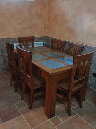Mesa comedor madera - 6 sillas