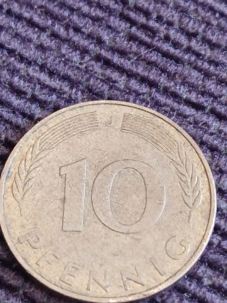 Moneda 10 Pfennig Alemania 1979
