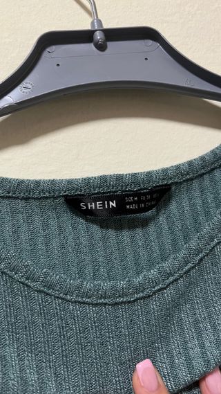 Camiseta canalé verde - Talla M