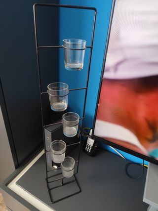 Portavelas metálico - 5 vasos