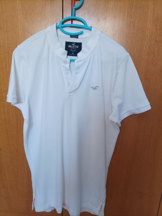 Polo Hollister blanco talla M
