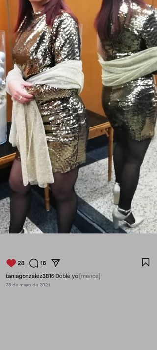 Vestido fiesta asimétrico dorado