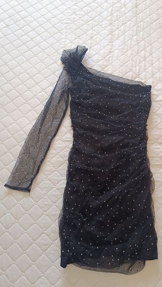 Vestido negro fiesta-lentejuelas