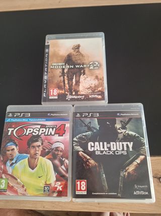 3 juegos PS3: MW2, BO, TopSpin 4