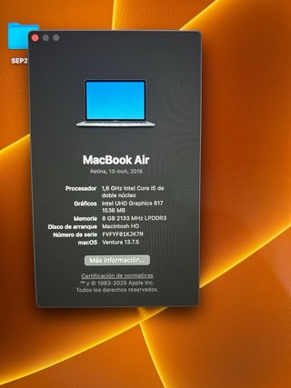 MacBook Air 2018 - 8GB RAM - 256GB SSD
