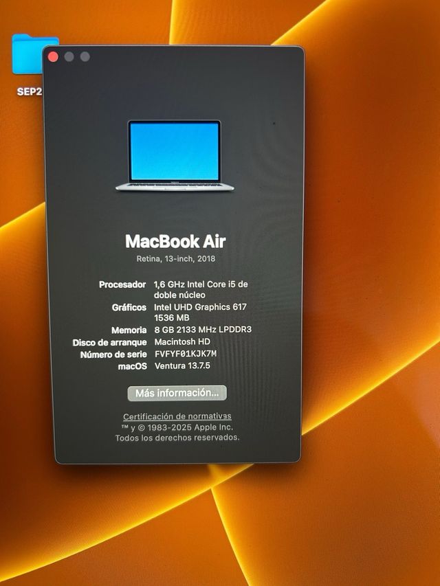MacBook Air 2018 - 8GB RAM - 512Gb SSD