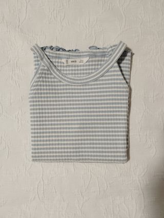 Top halter Mango rayas azul - T-S