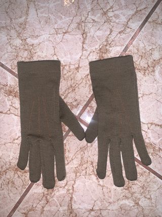Guanti Cotone Verde Militare e sciarpa