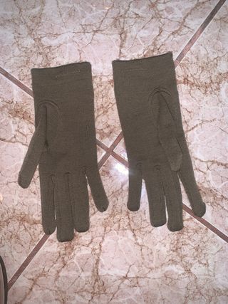 Guanti Cotone Verde Militare e sciarpa