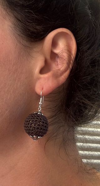 Orecchini crochet Grigio marroni fatti a mano