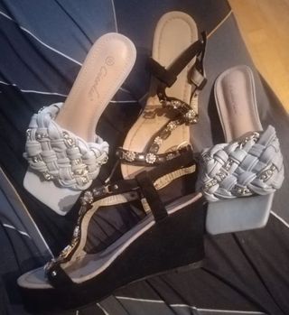 Lote 6 pares Botas mujer grises talla 37