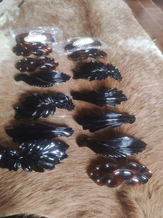 14Presilhas p/ Cabelo - Marrom & Preto