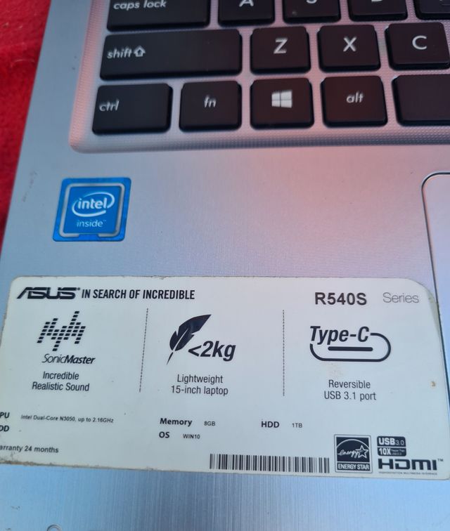 Portátil Asus Gris Plata