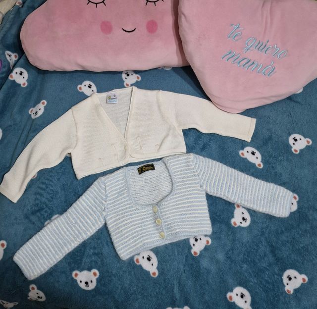 2 chaqueta amarilla  y azul bebé niña