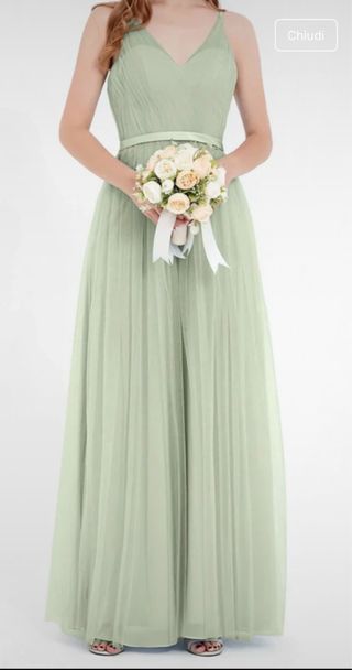 Vestito damigella verde chiaro