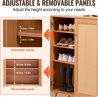 Scarpiera in Rattan 5 Ripiani Organizzatore per Sc