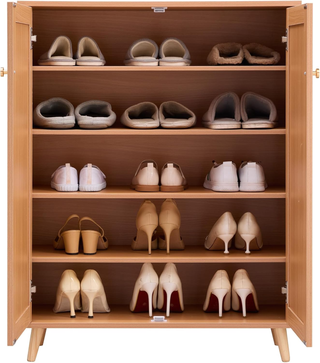 Scarpiera in Rattan 5 Ripiani Organizzatore per Sc