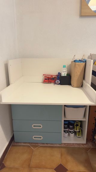 Cambiador Ikea con cajones - Azul
