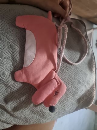 Bolso bandolera perrito rosa