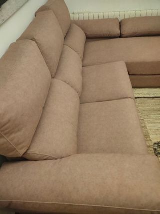 Sofá chaise longue beige