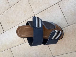 Ciabatte uomo blu-marrone