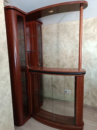 Mueble bar madera - vitrina