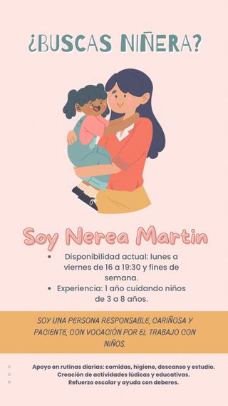 Busco empleo de niñera
