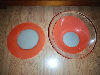 Vajilla naranja completa LUMINARC con cubiertos