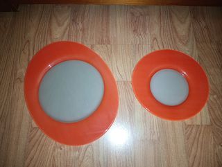 Vajilla naranja completa LUMINARC con cubiertos