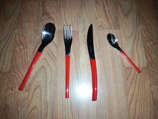 Vajilla naranja completa LUMINARC con cubiertos