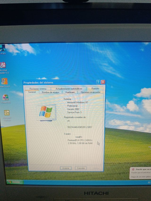 Torre PC antigua plata - Windows XP