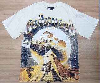 Camiseta Godspeed blanca y amarilla