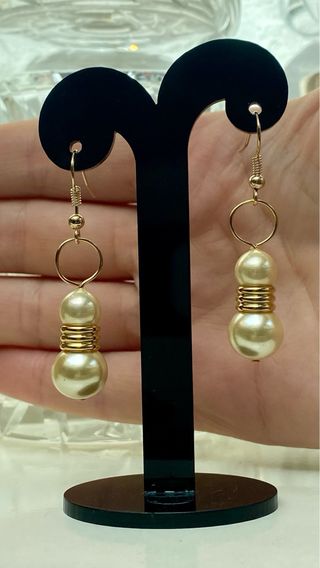 pendientes dorados y perlas Majorica 