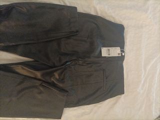 Pantalones cuero sintético negros - M