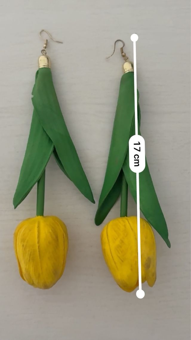 Pendientes tulipanes amarillos sin estrenar