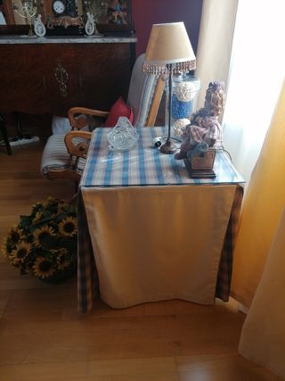 Mesa camilla auxiliar - madera, cristal