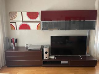 Mueble TV - salón - rojo & marrón