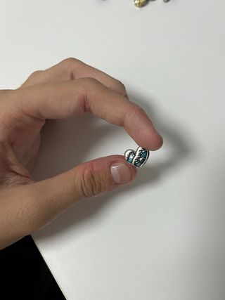 Charm corazón plata azul